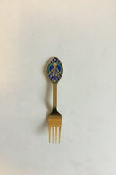 A. Michelsen 1984 Julegaffel Forgyldt Sterling Sølv med Emalje