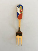 A. Michelsen 1989 Julegaffel Forgyldt Sterling Sølv med Emalje