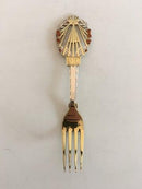 A. Michelsen Christmas Fork 1922 Gilded Sterling Silver with Enamel