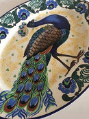 Aluminia Ovalt Fajance Fad med Påfugle Motiv No 736/632