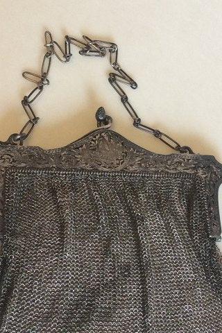 Antik Sølv aftentaske i sølvringe