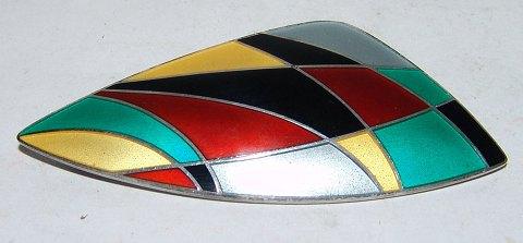 Anton Michelsen Egil Jensen Harlekin-Brosche aus Sterlingsilber und Emaille