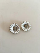 Anton Michelsen Daisy/Marguerite Earclips in gilded Sterling Silver and Enamel