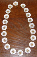 Anton Michelsen Margurite/Marguerite Halskæde i forgyldt Sterling Sølv og Emalje