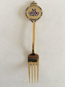 Anton Michelsen Mindegaffel I forgyldt Sterling Sølv fra 1972