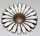 Anton Michelsen Large Marguerite Brooch in Sterling Silver and Enamel