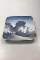 Bing & Grøndahl Platte med motiv med mølle No 586/455