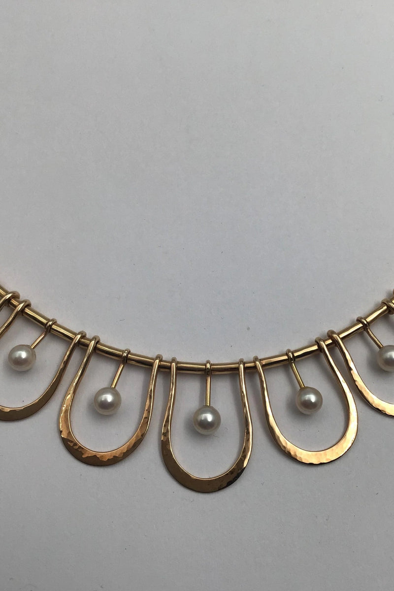 Bent Gabrielsen 14K Gold Necklace with Pearls