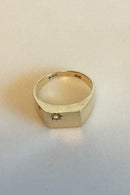 Bernhard Hertz 14 K Gold Ring with litle brilliant-cut diamond