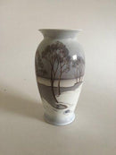 Bing & Grondahl Art Nouveau Vase by Clara Nielsen with Snow Landscape No 8591/370.