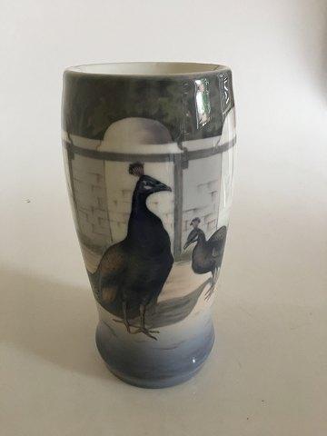 Bing und Grondahl Jugendstil-Vase mit Pfauen Nr. 6336/95