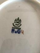 Bing & Grøndahl Bladformet Asiet med Lilla Blomst