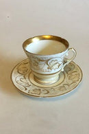Bing & Grondahl Alte Kaffeetasse und Untertasse mit Golddekor