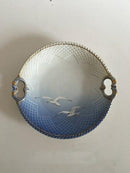 ビング＆グロンダール カモメとゴールド ラウンドケーキプレート ハンドル付き No.101