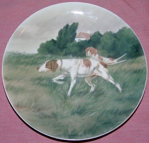 Bing & Grondahl Unique Weight Plate mit Jagdhundezeigern