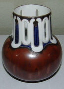 Bing & Grondahl Unique Vase by Effie Hegermann-Lindencrone No 729 with silver inlay and blue Enamel Glaze