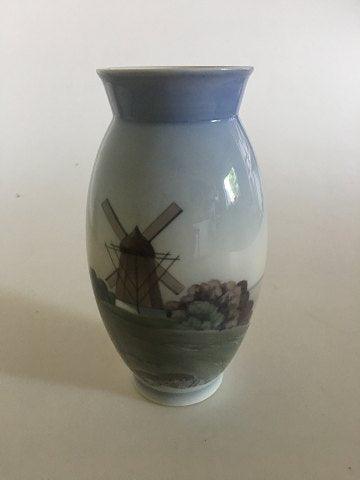 Bing & Grondahl Vase mit Mühlenmotiv Nr. 695/5420