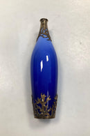 Bing & Grøndahl/Royal Copenhagen Blå vase med Sølv Montering med fisk fra Dragsted Sølvsmedie