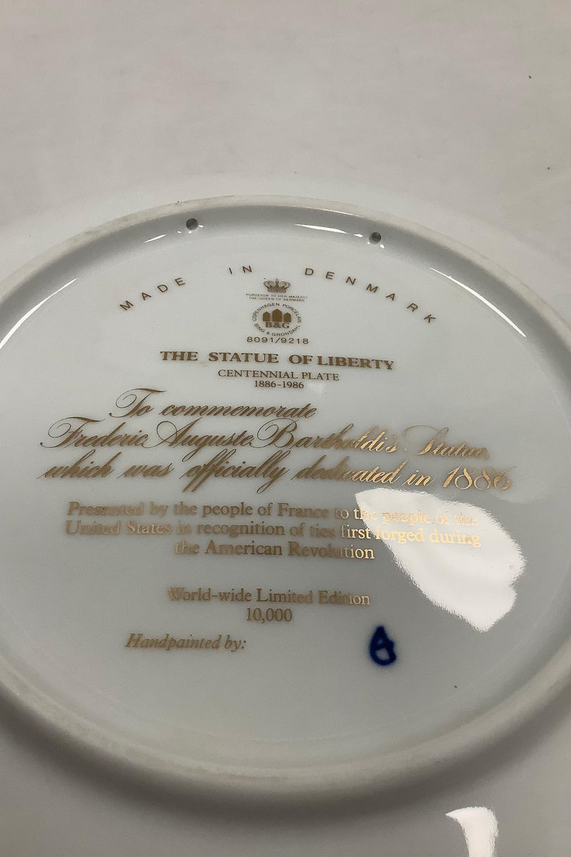 Bing og Grøndahl Frihedsgudinden 1886 - 1986 Platte