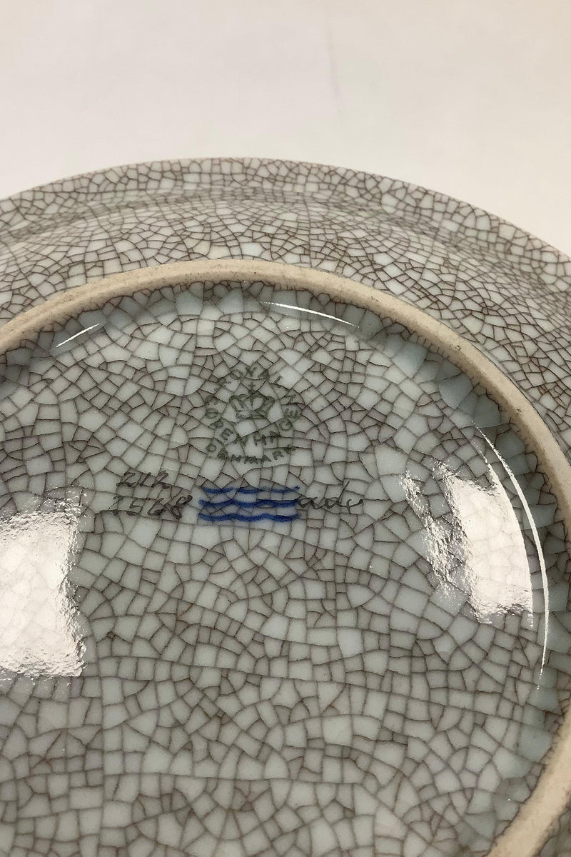 Royal Copenhagen Krakele Fadskål No 212/2568. Rød med Sort og Guldstribet Kant