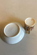 Carl Tielsch / Altwasser Mocca Cup decorated with flower friezes in red and gold. From 1875-1909