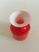 Retromodern Carnaby Vase from Holmegaard Orangered / White designed by Per Lütken