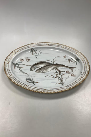 Royal Copenhagen Privatmalet Flora Danica Stort ovalt serveringsfad no. 3520 / 374