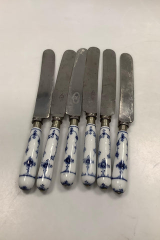 Royal Copenhagen Musselmalet Riflet Spisekniv  Måler 24,5 cm / 9.65 inch.
