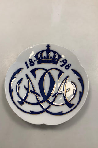 Royal Copenhagen Mindeplatte fra 1898 RC-CM18 med guld