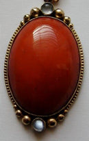 Danish Pendent by F. Svinth in silver and with Ambor and Stones