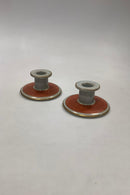 Par Lyngby Porcelæn Danmark Lysestager i rød krakele No 3024