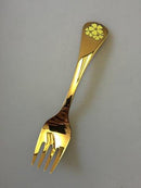 Georg Jensen Årsgaffel 1985 i forgyldt Sterling Sølv med emalje.