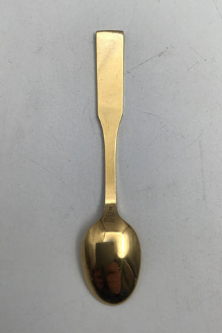 Georg Jensen Harlequin Sterling Silver Coffee Spoon Gold plated with enamel