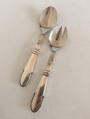 Georg Jensen Salatbesteck mit Kugel aus Sterlingsilber und Stahl