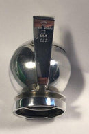 Georg Jensen Pyramide Sterling Sølv Sennepskrukke med grøn emalje  No 632