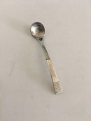 Georg Jensen "Relief" Mustard Spoon No 106 in Sterling Silver and Stainless Steel