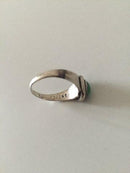 Georg Jensen Silver Ring with Green Stone No 46