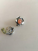 Georg Jensen Sterling Sølv 2006 Års Øreringe med Orange Månesten