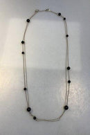 Georg Jensen Sterling Silber & Onyx 2-reihige Kugel-Halskette
