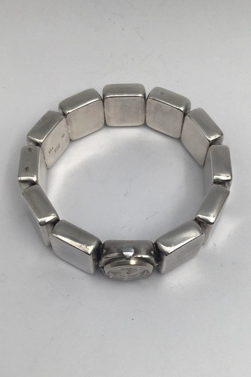 Georg Jensen Sterling Sølv Armring integreret ur No. 196 Astrid Fog