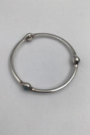 Georg Jensen Sterling Sølv Armring No. 473 Sphere Aquamarin
