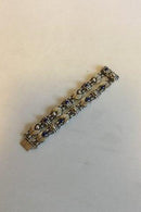 Georg Jensen Sterling Silver Art Nouveau Double Bracelet with Lapiz Lazuli and Silver Stones No 3（ジョージ ジェンセン スターリング シルバー アールヌーボー ダブル ブレスレット ラピスラズリ シルバーストーン