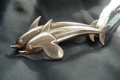 Georg Jensen Sterling Silver ドルフィンブローチ No 317