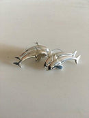 Georg Jensen Sterling Silver Dolphin Stud Earrings No 129