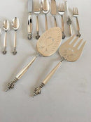 Georg Jensen Sterling Silber Queen Besteckset für 12 Personen 122 Teile