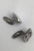 Georg Jensen Sterling Sølv / Emalje Manchetknapper No. 93A Magnus Stephensen