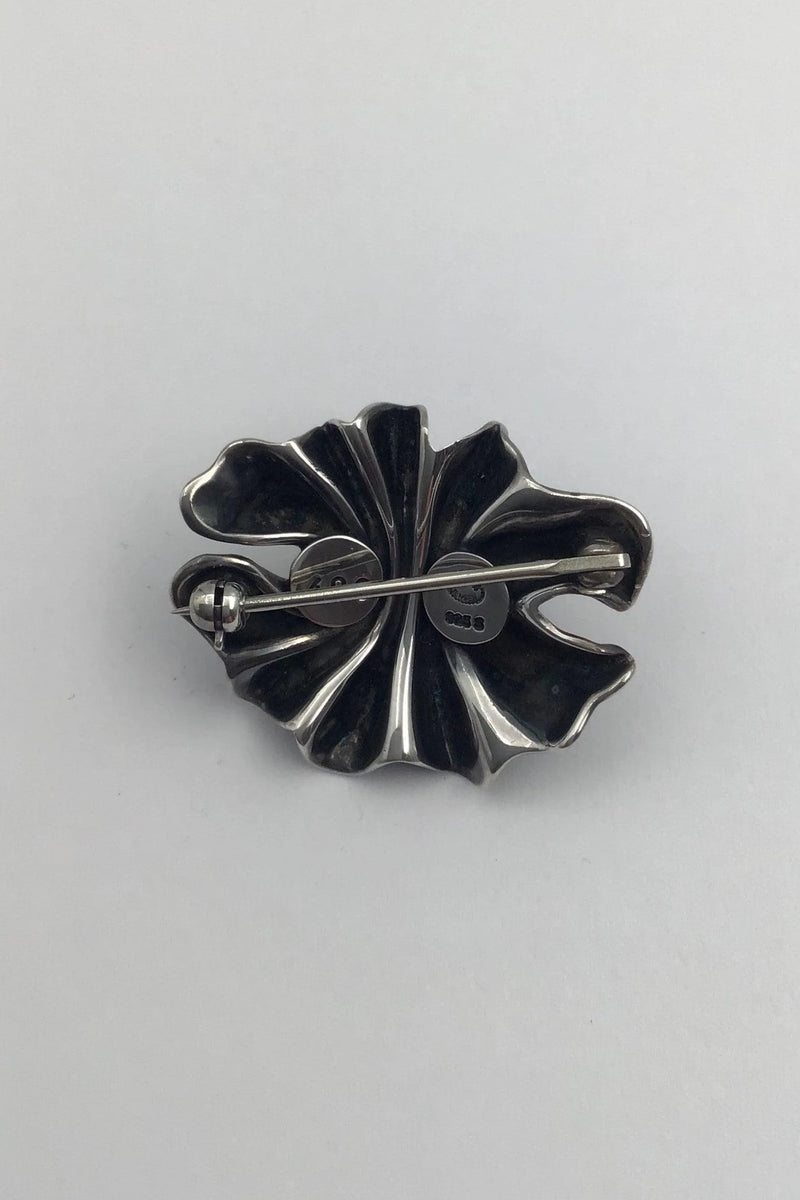 Georg Jensen Sterling Sølv / Guld Broche No 400 Lene Munthe