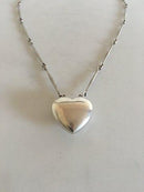 ジョージ ジェンセン スターリング シルバー ネックレス ハート ペンダント No 126B.