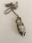 Georg Jensen Sterling Silber Halskette No 365 Fisch mit Mondsteinen