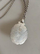 Georg Jensen Sterling Silver Chain and Penendant No 56 with Green Agat